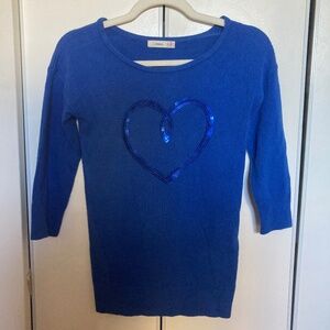 Cute blue heart kids sweater